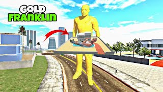 I create a golden statue of Franklin in Indian bike driving 3d