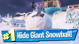 Hide in a giant snowball at Frosty Firs, Brutal Bastion, and Lonely Labs Location Guide - Fortnite