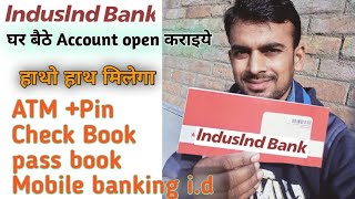 How to IndusInd Bank Account opening Welcome kit Atm Checkbook Internet Banking user ID passbook