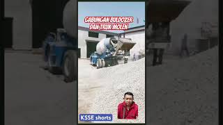 Gabungan buldozer dengan truk molen sebuah inovasi alat cor beton