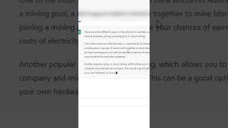 Asking ChatGPT the best way to mine Bitcoin in Australia #chatgpt #google #openai