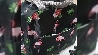 Cute Lunch Bag, Black With Pink Flamingoes | Pack My Work Lunch Bag | Quality Lunch Bag From #daraz